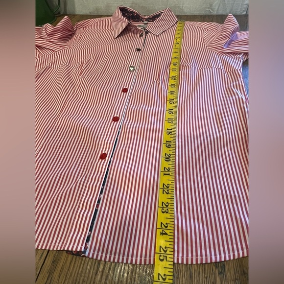 Red Striped Heart Button Shirt – Rabe size 40 - Picture 6 of 12